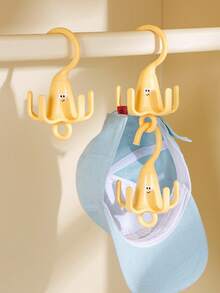 1pc Rotatable 5-Prong Banana Shaped Wall Hook, No Drilling Required, Closet Organizer Hanger For Bags, Hats, Ties, Creative Storage Solution, Space-Saving Wall-Mounted Rotating Organizer For Entryway Bathroom Bedroom Closet, Multi-Functional Home Decor Hook With Smooth Rotation And Non-Slip Grip, Ideal For Small Spaces Dorm Rooms Apartments Travel Ready Gift For Housewarming Holiday Season - Multicolor - View 5