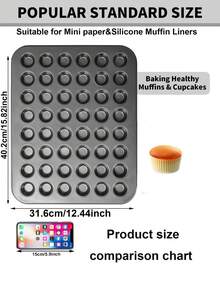 1pc Standard/Mini Muffin/Cupcake Baking Pan, 4/6/12/24/35/48 Cups Non-Stick Cake Mold, Baking Tool For Home Gatherings DIY Cakes, Bakeware, Kitchen Accessories - Black - View 15