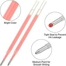 PATIKIL Gel Pen Refills, 12 Pcs 0.8mm Medium Point Pastel Coloring Gel Ink Pen Replace Refills For Retractable Click Pens Writing Drawing Doodling Office Study Classroom Supplies, Red - MàuE - Xem 3