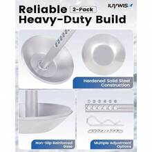2 - Pack Snow Plow Skid Shoes 2205071 2208864 Part ATV UTV RZR Sportsman General Snowplow Non - Slip Skid Feet With Quick Release Lock Pin And Washers - Silver - View 6
