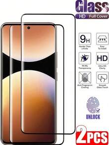 2片装3D曲面高清钢化玻璃屏幕保护膜，兼容三星Galaxy S23 S22 S25 S24 Ultra//红米Note 15 14 13 Pro+ 4G 5G/荣耀/Realme/OPPO/VIVO/一加等机型，9H硬度防爆防刮，支持指纹识别。 - 無色 - 查看 16