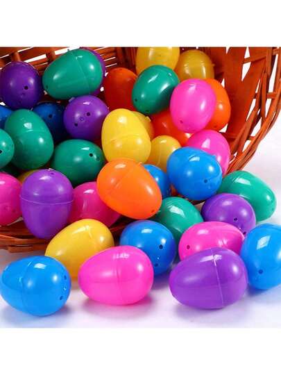 300Pcs Fillable Easter Eggs 2.25" , With Hinge Bulk Colorful Bright Plastic Easter Eggs, Perfect For Easter Egg Hunt, Surprise Egg, Easter Hunt, 2.25" Assorted Colors,Party Party Supplies,Party Gifts (Random.) Shipment)