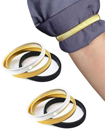 1/2/6PCS Sleeve Garters Anti-Slip Shirt Sleeve Holders Garters Stretch Metal Armbands For Women Men