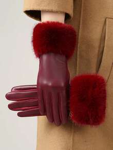 Women's Plush Gloves New Winter Riding Motorcycle Windproof Warm High-Quality Thickened Gloves - Multicolor - View 11