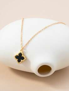 1件时尚、优雅、简约、精致、奢华的四叶草吊坠项链，独特百搭，适合日常佩戴 - 均碼 - 查看 4