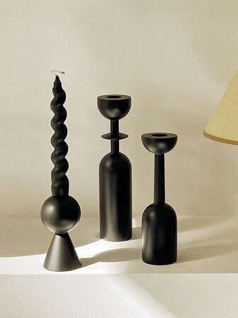 1个/3个复古木质烛台，优雅烛台装饰，香薰烛台，适用于客厅、餐桌、烛光晚餐、节日派对、婚礼装饰