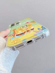 SpongeBob SquarePants 1个时尚渐变水下水母花卉彩绘防震透明手机壳，兼容三星/11/12/12 Pro Max/14 Pro Max/15/15 Pro/16/16 Pro Max 及其他型号 - 彩色 - 查看 5