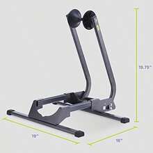 Delta Cycle - Soporte para bicicleta individual, sin herramientas, ajustable, para montaña, neumáticos gruesos, bicicletas de carretera, soporte de bicicleta independiente para estacionamiento en garaje(Folding Floor Stand) - Multicolor - Ver 4