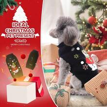 PETCARE - Sueter de Navidad para perro lindo regalo rojo copo de nieve disfraz de Navidad sueteres de punto calido para cachorros chaleco de Navidad para perros pequeños medianos y grandes - XXS (Sugerencia de 1 a 3 libras) + Muñeco de nieve negro - Ver 5