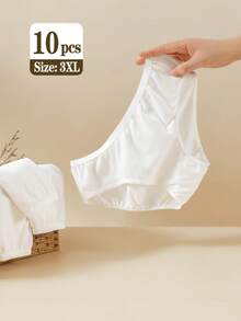 5/10pcs Women's Disposable Underwear, Pure & Comfortable For Travel & Menstrual Care, Soft Hygienic Design, No Washing Needed, Convenient Disposable Panties - White - View 13