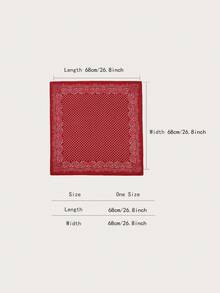 1 Khăn vuông in họa tiết đơn giản 70cm, Khăn bandana mùa xuân mới cho nữ, Thắt lưng đa năng, Trang trí túi xách, Băng đô, Khăn quàng cổ thời trang - Màu Đỏ Sâu - Xem 2