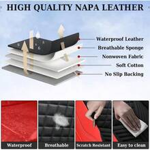 Luxury Leather Car Seat Covers Full Set Protectors, Hot Stamp Breathable Airbag Compatible For 5 Seats , Rear Bench Easy To Install, Universal Fit For Auto Truck Van SUVHalloween Christmas New Year 2026 - Brown - View 5