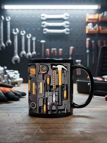 11oz Ceramic Mechanic Tool Box Mug, Funny Gift For Husband/Dad, Home/Office/Kitchen Coffee/Tea Cup