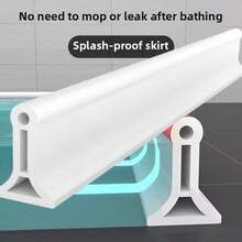 1 Piece, 2m/78.74inch Self-Adhesive Bathroom Waterproof Strip, Flexible Dry And Wet Separation Strip, Kitchen Countertop Splash Guard, Suitable For Bathroom/Toilet/Kitchen, Classic Color, Easy To Install, Household Product - Multicolor - View 8