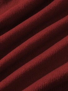 Women's Minimalist Round Neck Solid Color Button Front Knit Cardigan Vest, New Year - Red - View 7
