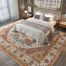 Homore Area Rug  Boho Floral Print Distressed Vintage Rug Traditional Floor Cover Foldable Thin Rugs Retro Accent Carpet Indoor Non Slip Washable Rugs For Living Room Bedroom - trái cam - Xem 10