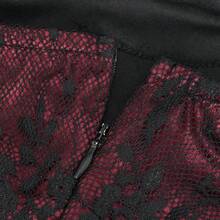 EVA LADY Đầm dạ hội kiểu Gothic không tay, dây mảnh, dáng đuôi cá, thích hợp cho tiệc tối. - Đỏ và đen - Xem 8
