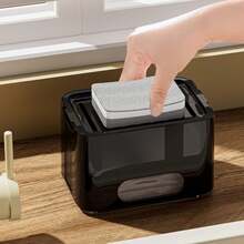 1 Set Dispensador de jabón de cocina moderno, que incluye dispensador de jabón líquido, escurridor, soporte para esponja y soporte para paño - Organizador de encimera independiente, escurridor de cocina, escurridor de platos, diseño ahorra espacio (No requiere montaje) - Multicolor - Ver 9