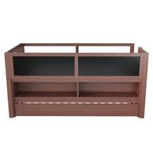 Children's Cabin Bed 90x200, Extendable Bed, With Patterned Chalkboard, Open Storage Space, Access Ladder, Solid Wood Children's Bunk Bed, Mattress Not Included, Brown - Brown + Wood - View 4