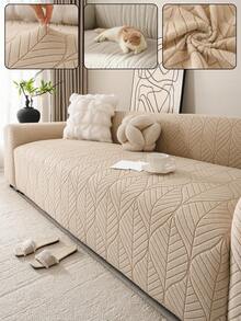 1pc Modern Minimalist Large Leaf Pattern Jacquard Sofa Cover, Full Coverage Pet-Friendly Seat Cushion Slipcover, Fits 1-5 Seat Sofa, Machine Washable, Suitable For All Seasons - Multicolor - View 5