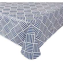 Impermeable Prueba de derrames Mantel de Vinilo, Perfecto para Todas Las Estaciones, Interior, Exterior Picnics y compartifa Fiesta Fiesta o Uso Diario, Azul Marino( Grid), Redondo de 177.8 cm, 1(177.8 x 132.1 cm (Rectangular) Azul) - Multicolor - Ver 3