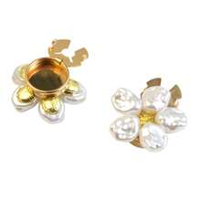 1pc Elegant Baroque Faux Pearl Flower Women's Shirt Cuff Links, Button Cover Shirt Sleeve Buttons Floral Collar Stud Rhinestone Buttons Set