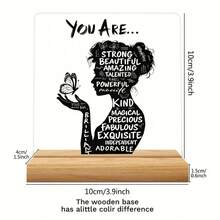 1件亚克力励志桌面标牌 – 积极肯定装饰，适用于家居、办公室或卧室 – 现代简约风格，生日、乔迁、节日、激励和鼓励礼物