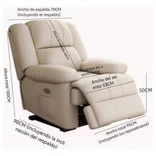 Sofá Reclinable Eléctrico De Masaje Individual Multifunciona - Blanco - Ver 3