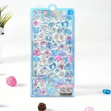 1pc 3D Carved Crystal Sticker, Random Style Mixed Color Plastic Self-Adhesive Sticker, Suitable For DIY Decorating Diary, Phone Case, Notebook, Water Bottle - Semi-Gloss Asymmetrical Shape, Single Use, Random Sticker, Semi-Gloss, Asymmetrical Shape, Single Use - Multicolor - View 5