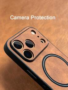 新款奢华仿皮磁吸防震手机壳，兼容 17/16/15/14/13/12/11 Pro Max Plus/Air/17 Pro/17 Pro Max，镜头保护，支持无线充电 - 黑色 - 查看 7