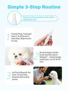 GJYC PET 1 Pack Pet Tear Stain Remover Pen For Dogs & Cats, Easy-Grip Facial Stain Cleaner Tool With & Gentle Solution, Removes Tear Stains Around Eyes And Mouth, 0.17 Fl Oz