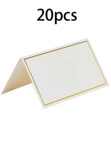 10/20 张金箔印刷座位桌号，适用于婚礼/生日/毕业季、谢谢、快乐每一天、夏日派对粉色花朵绿叶问候卡、黑色/金箔印刷皮革纸座位卡 - 白色 - 查看 9