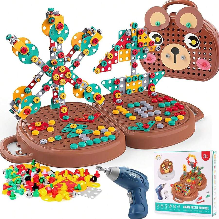 ¡RecomendadoCaja de Herramientas Educativa de Montaje, Juguetes Educativos de Montaje, Herramientas de Juguete, Maletín de Juegos de Construcción, Regalo Navideño Perfecto para Niños y Niñas de 4 Años (Oso)¡Top de Temporada - Muy - Ver 1