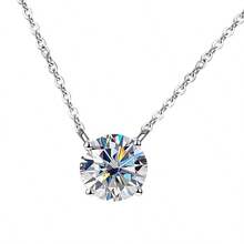 1pc 925 Sterling Silver Moissanite Pendant Necklace 0.5CT/1CT/2CT/3CT/5CT, Suitable For Women's Daily Wear, Comes With GRA Certificate And Gift Box - One Piece - View 12