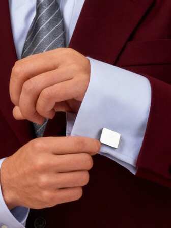 1쌍 패셔너블한 미니멀리스트 사각 스테인리스 스틸 커프스 단추, 비즈니스 셔츠, 정장, 결혼식, 남자 친구 선물, 휴일, 생일에 적합