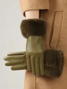 Women's Plush Gloves New Winter Riding Motorcycle Windproof Warm High-Quality Thickened Gloves - Multicolor - View 8
