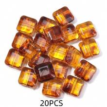 10-100 piezas/paquete Cuentas de ámbar acrílicas asimétricas, cuentas espaciadoras de formas múltiples, cuentas de joyería de moda casual para otoño/invierno en color marrón, cuentas sueltas para manualidades, pulseras, collares, joyería, decoración, colgantes, al por mayor - forma irregular de color ámbar - Ver 24