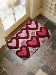 Valentine's Day Pink Heart Super Soft Fiber Rug - Non-Slip, Quick-Drying, Highly Absorbent, Soft Faux Cashmere Material, Perfect For Home Decor And Holiday Gifts - Multicolor - View 6