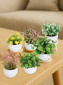 6 buc/set ghivece artificiale mini suculente, decorațiuni verzi, material PP, material PE, plante artificiale, decorațiuni pentru birou, personalizate din fabrică, decorațiuni pentru dormitor școlar, decorațiuni pentru petreceri în aer liber, evenimente, sărbători, petreceri de ziua de naștere - Verde - Vizualizare 9