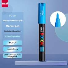Novo conjunto de canetas marcadoras acrílicas Uni PC-1M PC-3M PC-5M, canetas de tinta opaca à prova d'água, canetas para grafite estilo mangá, material de arte e papelaria. - Série PC1M - Ver 18