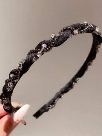 1pc Rhinestone Wrapped Headband, Suitable For Everyday Wear ,Hair Band ,Diadema ,Hair Hoop