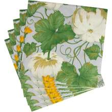 DHeirloom Pumpkins Paper Luncheon Napkins In Grey And White - 20 Per Package - màu xanh lá - Xem 2