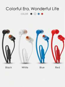 JBL T110 Wired Earphone With 3.5mm Interface For Gaming PC And Cellphone Calling, In-Ear Stereo Earbuds Headset - Red - View 2
