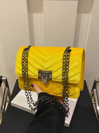 2025新款时尚链条小方包百搭单肩包