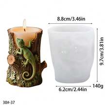 1pc Cat, Raccoon, Squirrel, Lizard Shaped Craft Candle Silicone Mold - White - View 13