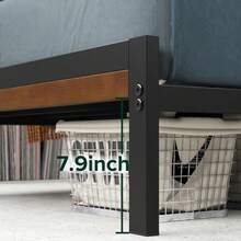 Kai Bamboo And Metal Platform Bed Frame With Headboard/No Box Spring Needed/Easy Assembly Twin Single Size - Single - View 4