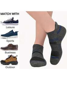 30pcs/15pcs/10pcs/3pcs Unisex Ankle Socks, Soft Breathable Comfortable Loafer Socks, Anti-Friction Moisture Wicking Men's Sports Casual Low Cut Short Socks, Suitable For Cycling, Running, Travel, Hiking, Climbing And Other Sports - Multicolor - View 6
