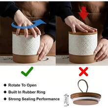 Fast Delivery Ceramic Jars With Airtight Lid, Coffee Container Canister Kitchen Food Storage Jar With Lid Spice Sugar Tea Bag, Stackable Decorative Jars Countertop, Pantry, Black & 5 Fl.Oz XPH8 - 灰色 - 查看 3