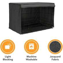 Friends Forever - Funda de Metal para Perros de 36 Pulgadas, Cubierta de Alambre para Perrera con Cortina Protectora de Bloqueo de luz, Cubierta para Jaula para Perros con persianas enrollables,(30.5"L x 19.5"W x 21"H) - Multicolor - Ver 3