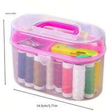 Portable Mini Handheld Sewing Machine With Dual Layer Storage Box And Dual Needle System - Compact Travel Sewing Kit, Dual Needle System, Durable Metal Construction, Ergonomic Handle, Ideal For Home And Travel Use